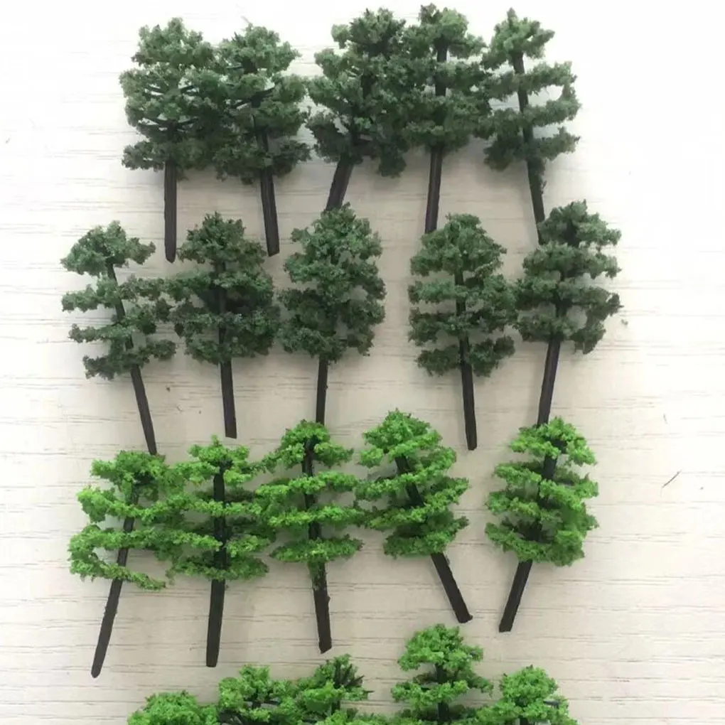 20buc Copac de Plastic Modele de Accesorii Clădire Mică Peisaj Prop Imagine 3