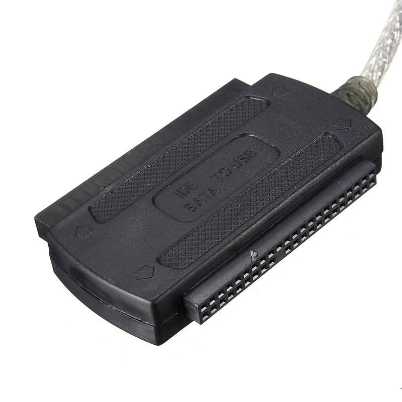 2X USB 2.0 de sex Masculin La IDE SATA 2.5 Inch La 3.5 Inch Convertor Cablu Adaptor Hard Disk HDD Negru Imagine 1