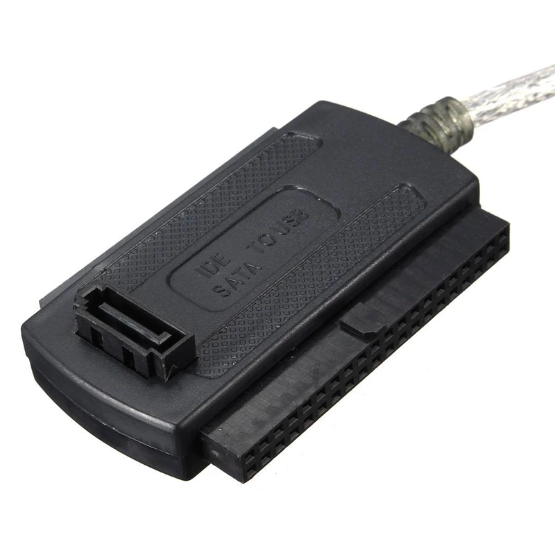 2X USB 2.0 de sex Masculin La IDE SATA 2.5 Inch La 3.5 Inch Convertor Cablu Adaptor Hard Disk HDD Negru Imagine 3