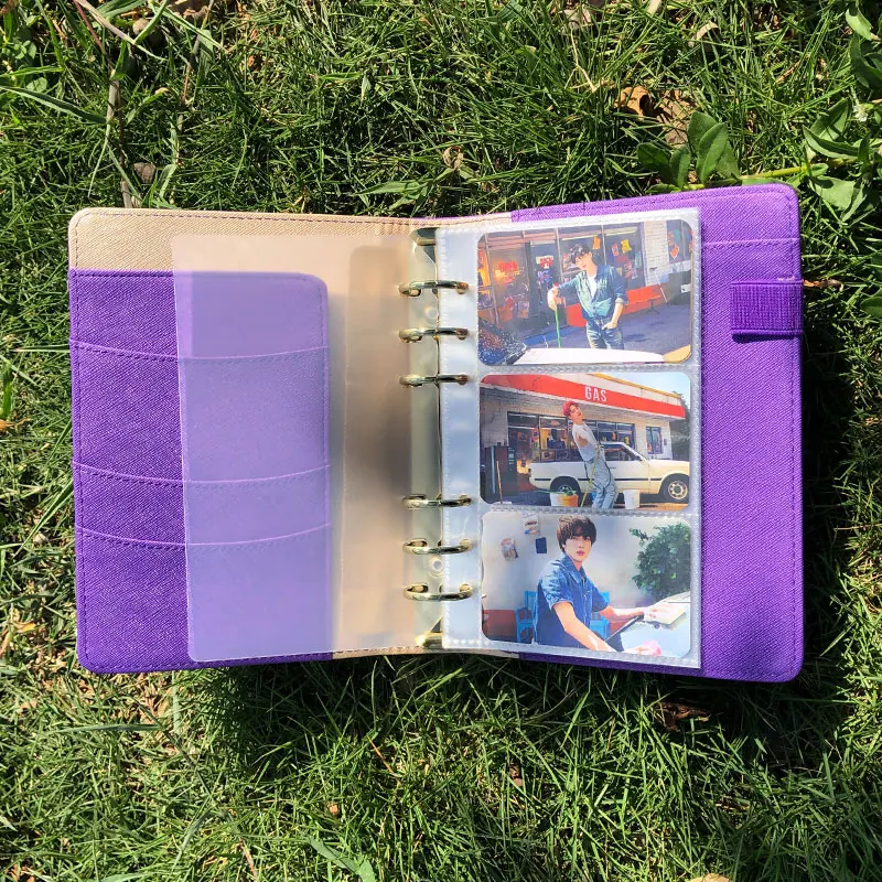 A6 25mm Inel de Aur Dot Piele PU Sclipici Liant Photocard Acoperă Planificarea Bugetului Notebook pentru Album Foto Imagine 4