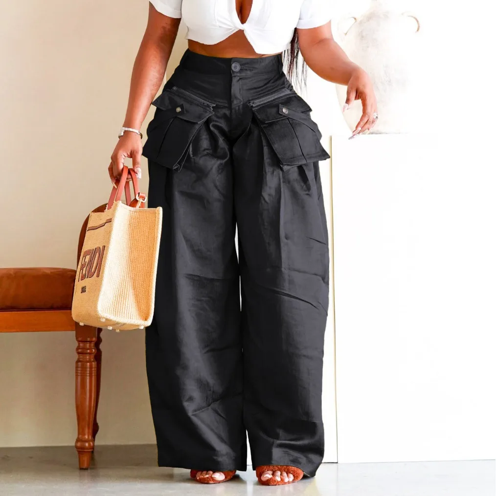 Casual Pentru Femei Pantaloni Y2k Streetwear Lungi Largi Pantaloni Cargo Streetwear Pantaloni Haine Pentru Femei Imagine 3