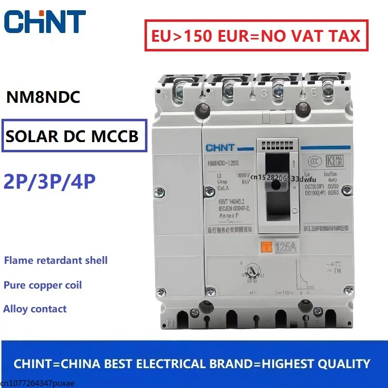 CHINT NM8NDC 2P 3P 4P DC MCCB Circuit Breaker Solare Fotovoltaice de Energie Power Circuit Breaker Motor de curent continuu Imagine 1