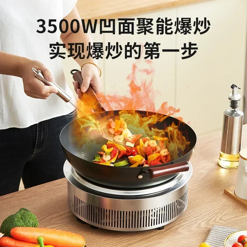 Concav plita cu inducție calde menajere oală oală de gătit integrate de mare putere 3500w apa de fierbere prăjire concavă tip Imagine 2