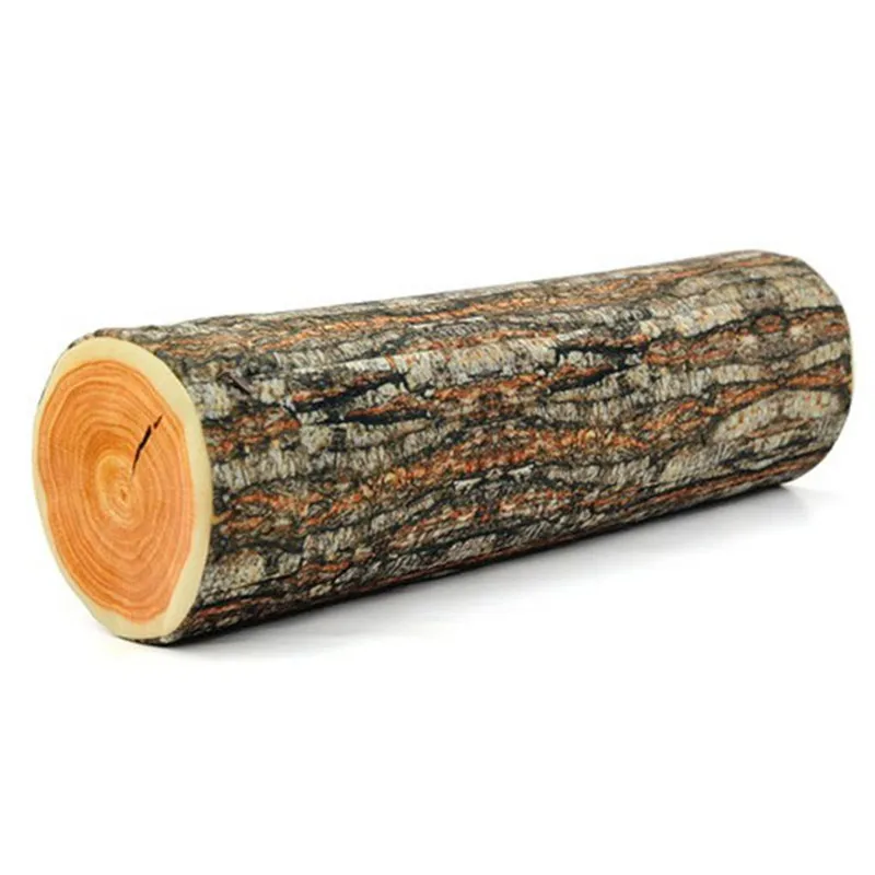 Creative mare salcie manechin din lemn bloc log textura butuc pernă de formă cilindrică perna cojines decor para canapea Imagine 2