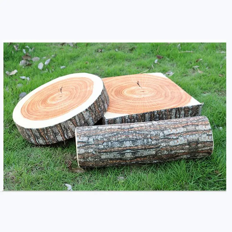 Creative mare salcie manechin din lemn bloc log textura butuc pernă de formă cilindrică perna cojines decor para canapea Imagine 4