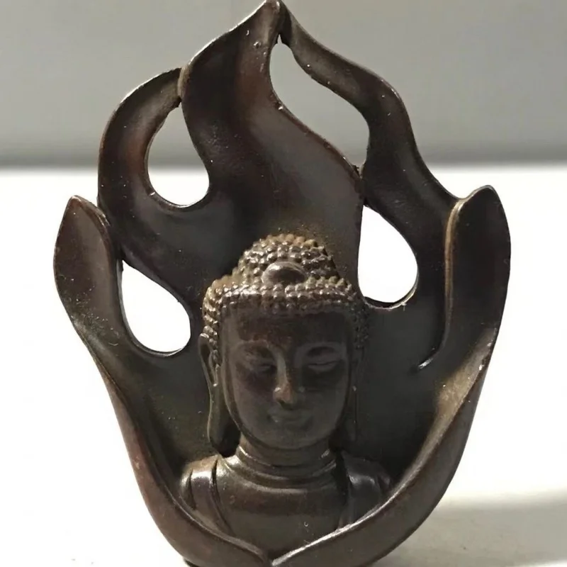 Cupru Solid Sakyamuni Buddha Decor Creativ de Aramă Buddha o Coloană de tămâie Tămâie Titularul Ceremonia Ceaiului Mici de Cupru Plăcintă Imagine 0