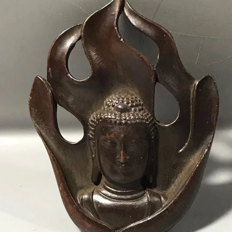 Cupru Solid Sakyamuni Buddha Decor Creativ de Aramă Buddha o Coloană de tămâie Tămâie Titularul Ceremonia Ceaiului Mici de Cupru Plăcintă Imagine 3