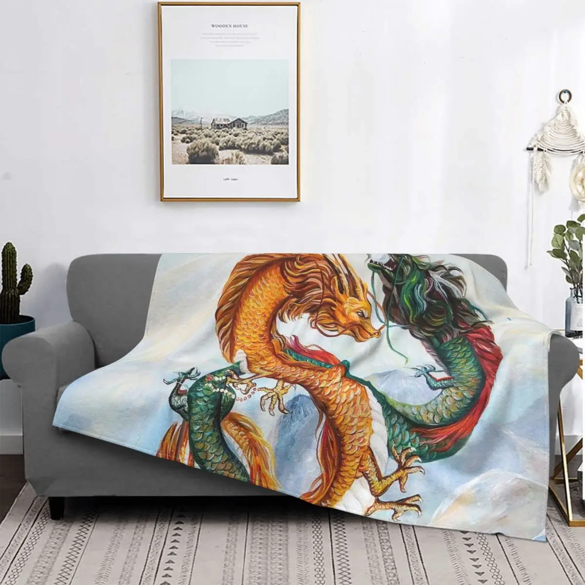 Dragoni Anime Animal Pături Flanel Iarna Legenda Zodiac Portabil Moale Arunca Pătură pentru Acasă Cuvertura de pat Dormitor Imagine 0