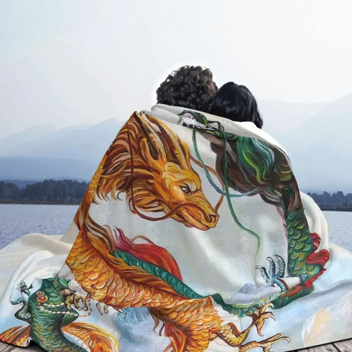 Dragoni Anime Animal Pături Flanel Iarna Legenda Zodiac Portabil Moale Arunca Pătură pentru Acasă Cuvertura de pat Dormitor Imagine 3