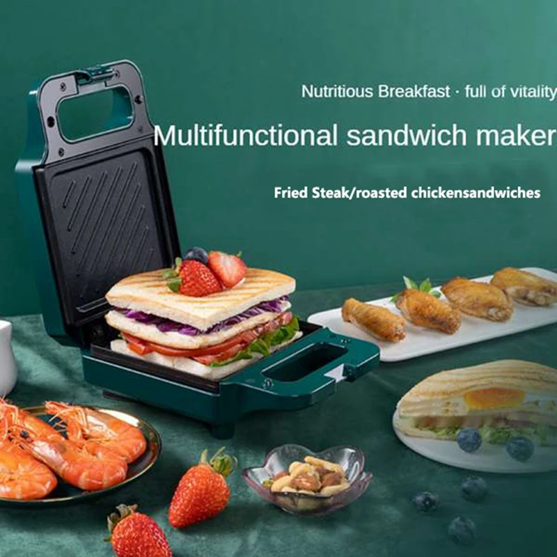 Electric Sandwich Maker mic Dejun Mașină Acasă Alimente Ușoare Multi-Funcția de Încălzire Apăsați UE Plug Imagine 5
