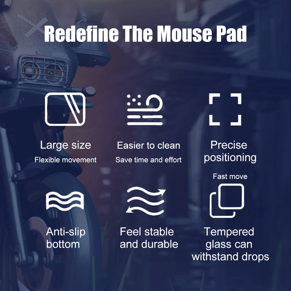 Fotovoltaice Mouse Pad Gaming Mouse Pad Simplitate Non-Alunecare de Sticlă Călită Profesionale Mouse pad pentru Birou Sticlă Specială Imagine 4