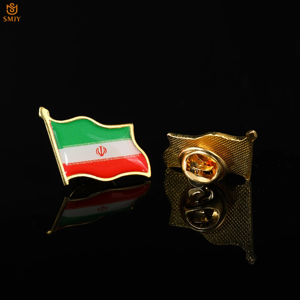 Iran, Islamic Republic Allah Akbar Drapelul Național Placat Cu Aur Cu Email Pin De Metal Moda Banner Broșă Broșă Pin Badge Bijuterii Imagine 0