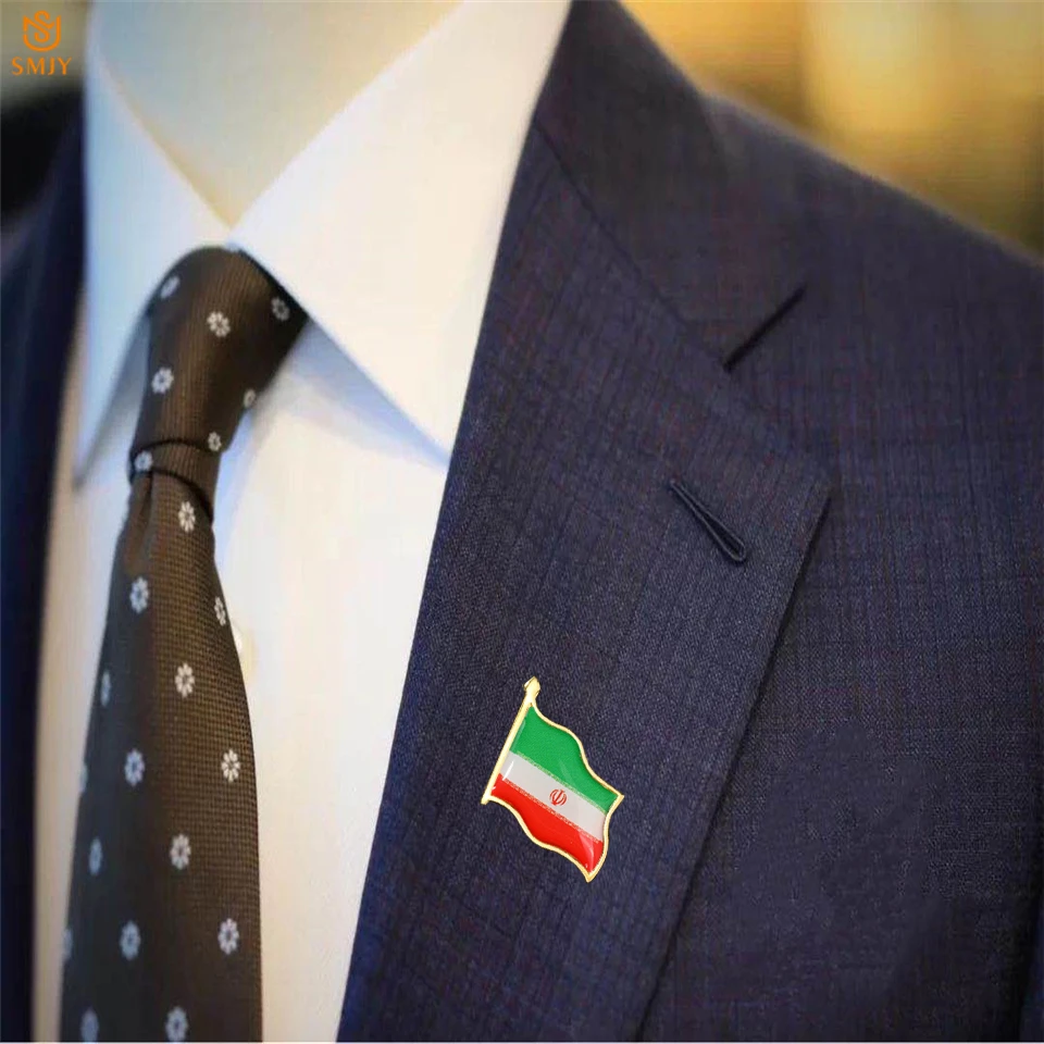 Iran, Islamic Republic Allah Akbar Drapelul Național Placat Cu Aur Cu Email Pin De Metal Moda Banner Broșă Broșă Pin Badge Bijuterii Imagine 5