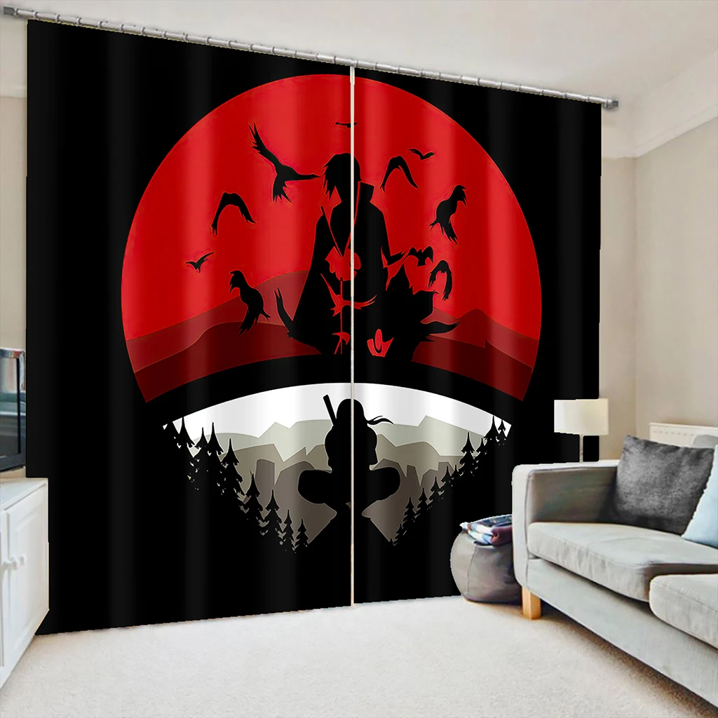 Japoneze Pitoresc Roșu Răsărit Macara Geam Perdele Tradiționale De Pictură De Cerneală Draperii Pentru Ferestre Peisaj De Munte Perdele Living Imagine 4