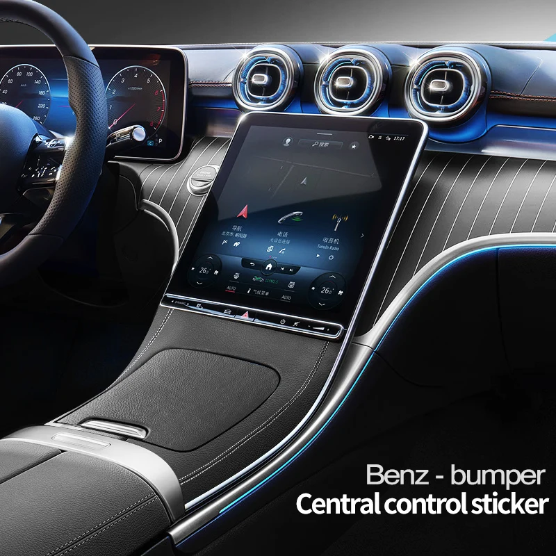 Mașină de piele Panou de Control Central patch Pentru Mercedes-Benz C GLC clasa W206 W205 200 260 modificări interioare accesorii Imagine 0