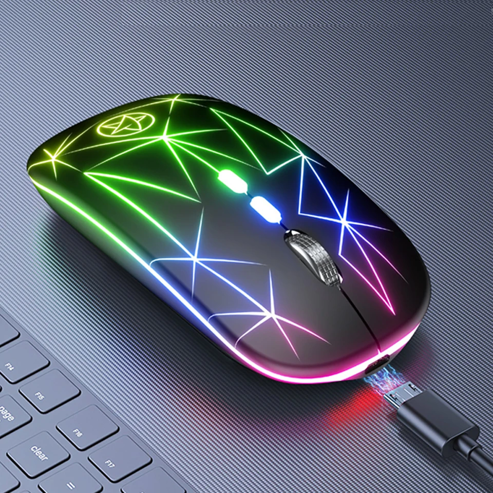 Mouse-ul fără fir Bluetooth Mouse-ul Wireless Mouse de Calculator Reîncărcabilă RGB cu iluminare din spate Ergonomic Mause Silent mouse-uri USB Pentru PC, Laptop Imagine 0