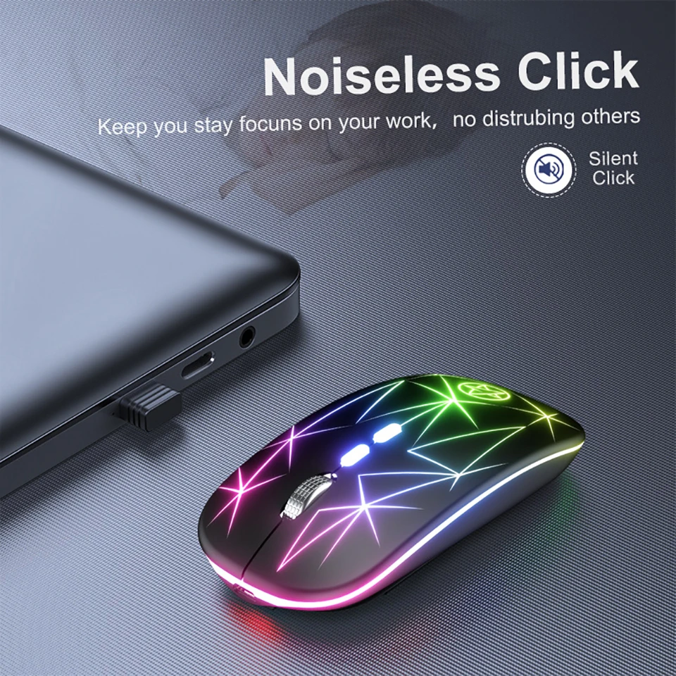 Mouse-ul fără fir Bluetooth Mouse-ul Wireless Mouse de Calculator Reîncărcabilă RGB cu iluminare din spate Ergonomic Mause Silent mouse-uri USB Pentru PC, Laptop Imagine 2