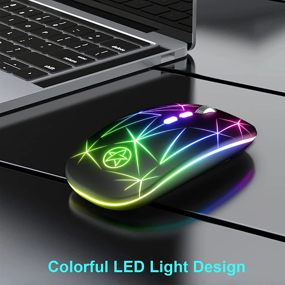 Mouse-ul fără fir Bluetooth Mouse-ul Wireless Mouse de Calculator Reîncărcabilă RGB cu iluminare din spate Ergonomic Mause Silent mouse-uri USB Pentru PC, Laptop Imagine 3