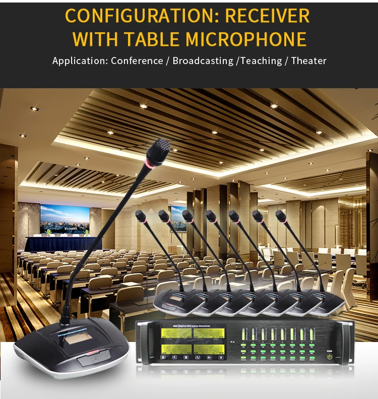 Panvotech De Înaltă Calitate Desktop Professional 8 Canale Conferință De Microfoane Wireless Imagine 2