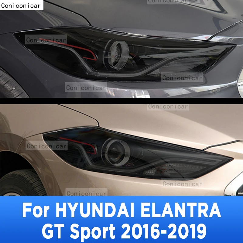 Pentru HYUNDAI ELANTRA GT Sport 2019 Exterior Auto Faruri Anti-zero Lampă Față Tentă TPU Film Protector de Reparare Accesorii Imagine 0