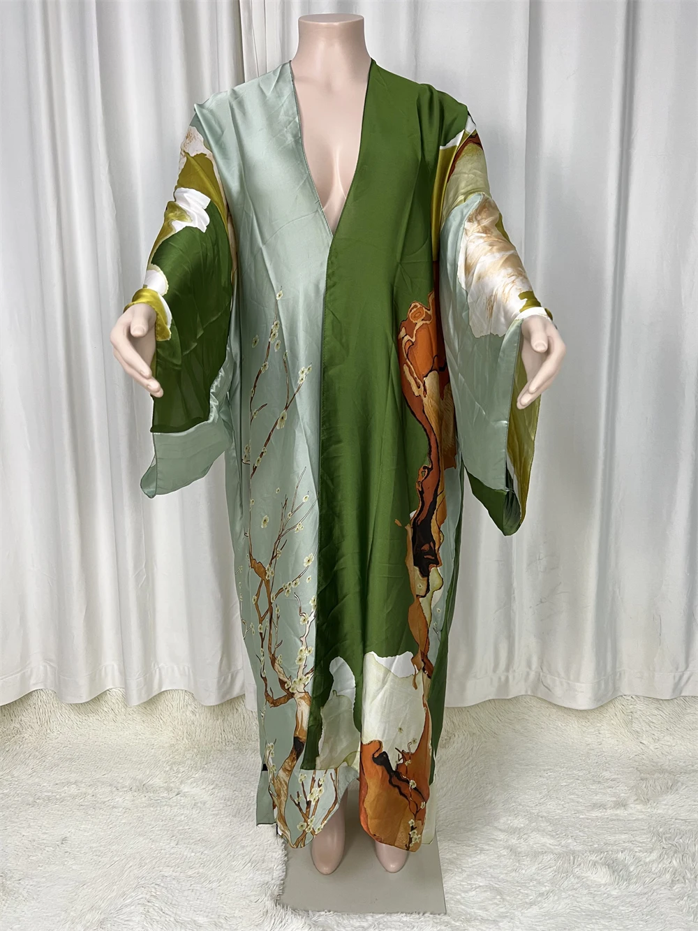 Vacanta Supradimensionate Plaja Kimono Cu Eșarfe Boem, Vintage Slim Sexy Lung Cardigan Femei Maneca sukienka Franjuri Acoperire Imagine 0