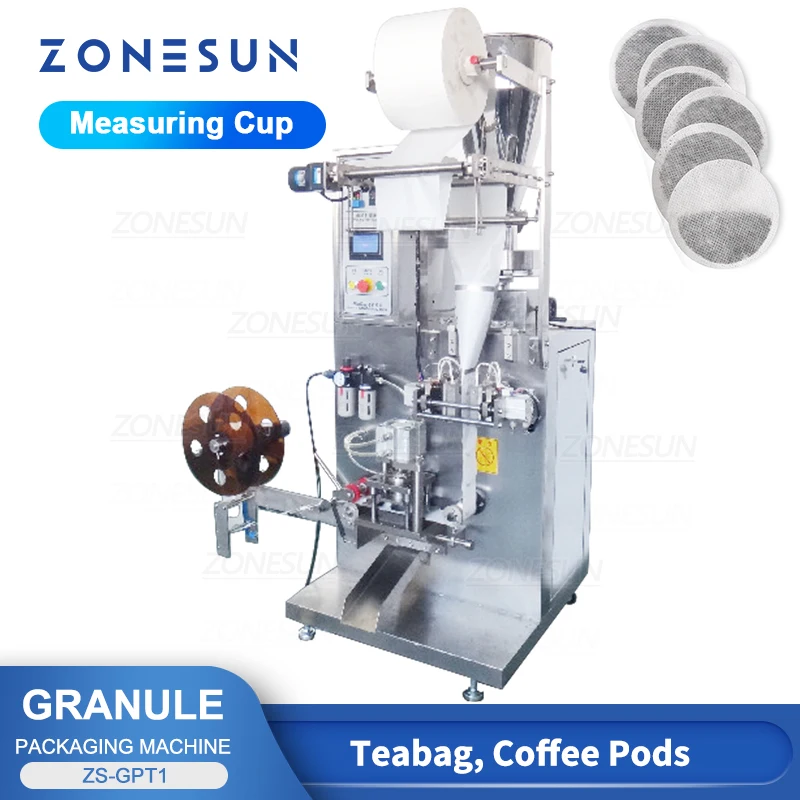 ZONESUN Automata Teabag Mașină de Granule de Pulbere de Frunze de Ceai, Boabe de Cafea de Umplere și de Etanșare Linie de Producție ZS-GPT1 Imagine 0